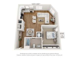 bedroom floor plan | luxury apartments in towson md | the southerly