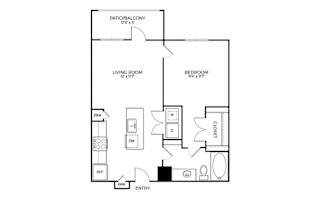 A2 Floor Plan at Addison Medical Center Apartments, San Antonio, 78229