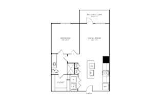 A2S Floor Plan at Addison Medical Center Apartments, San Antonio