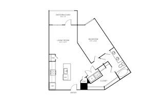 A5 Floor Plan at Addison Medical Center Apartments, San Antonio, 78229