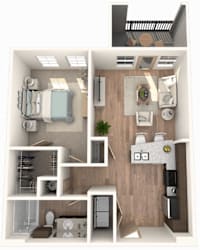 1 Bedroom | 1 Bathroom with attached patio at District at Medical Center, San Antonio, 78229