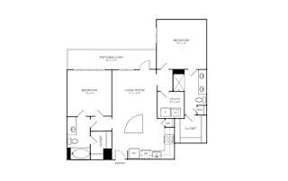 B1 Floor Plan at Addison Medical Center Apartments, San Antonio, Texas