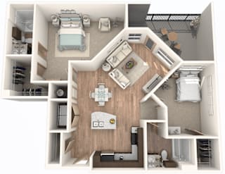 2 Bedroom | 2 Bathroom with attached patio at District at Medical Center, San Antonio, 78229