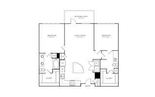 B3-1 Floor Plan at Addison Medical Center Apartments, Texas, 78229