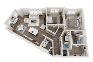 Camden Floor Plan at Pointe at Prosperity Village Apartments, Charlotte, NC, 28269