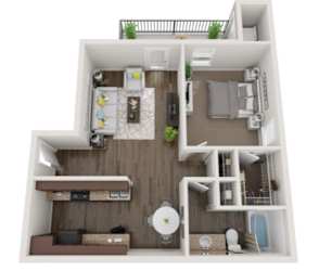 A2-E Floor Plan at POINTE AT GREENVILLE APARTMENTS, GREENVILLE