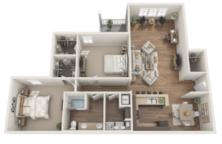 B2 Floor Plan at RIVERSTONE APARTMENTS, GROVETOWN