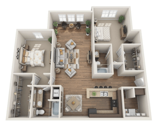D2 Floor Plan at RIVERSTONE APARTMENTS, GROVETOWN, GA, 30813