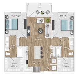 Preston Floor plan at Pointe at Research Park Apartments, North Carolina
