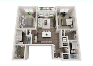 Canonbury Floor Plan at Pointe at Prosperity Village Apartments, Charlotte, NC