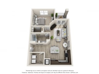 Serene Floorplan at HAVEN POINTE AT CAROLINA FOREST APARTMENTS, Myrtle Beach, SC