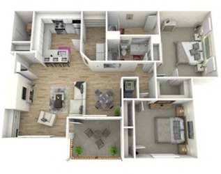 2 Bedroom Floorplan at Manchester Place Apartments, Lithia Springs, GA