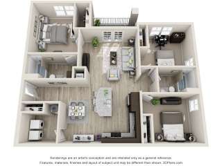 Triton Floorplan at HAVEN POINTE AT CAROLINA FOREST APARTMENTS, Myrtle Beach