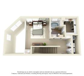 A4 Floor Plan at Villas at Katy Trail Apartments, Dallas, TX, 75201
