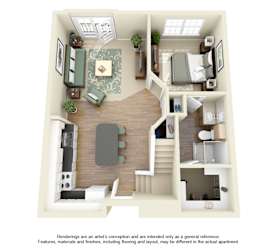 C3 Floor Plan at Villas at Katy Trail Apartments, Dallas, 75201