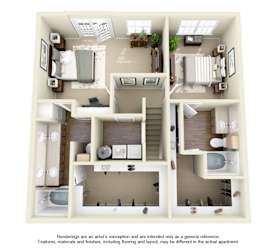 C5 Floor Plan at Villas at Katy Trail Apartments, Texas, 75201