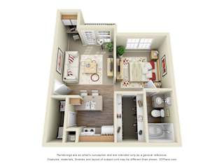 A1 Floor Plan at Tuscany Square, Dallas