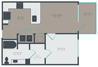 1 bed 1 bath A3-A Floor Plan at Link Apartments® Linden, North Carolina