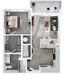 1 bed 1 bath D at Link Apartments® CYKEL Apartments, Charlotte , 28208