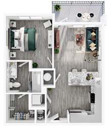 1 bed 1 bath B at Link Apartments® CYKEL Apartments, Charlotte