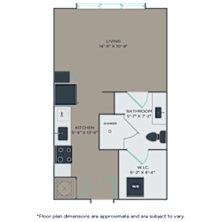 Studio 1 bath S1 Floor Plan at Link Apartments® Mint Street, Charlotte, NC