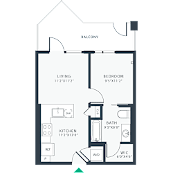1 bed 1 bath E at Link Apartments® Four 12, California
