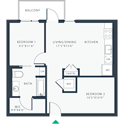 2 bed 2 bath E at Link Apartments® Four 12, Oakland, CA, 94607