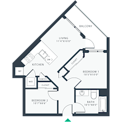 2 bed 2 bath F at Link Apartments® Four 12, Oakland, CA