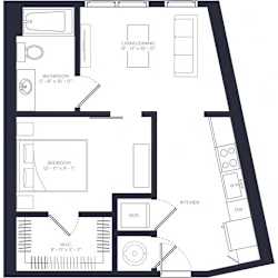 A1-A Floor Plan at Link Apartments® Calyx, Chapel Hill North Carolina