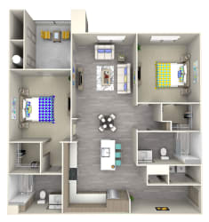 wave b3 Floor Plan wave b3 Floor Plan at Las Positas Apartments, Camarillo, CA, 93010