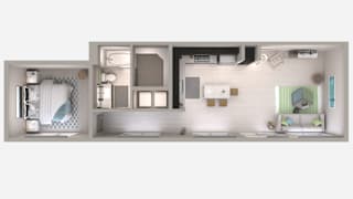One Bedroom A5 Floor Plan at Centra