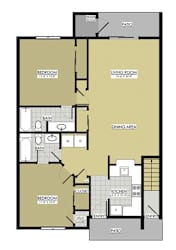 Floor Plan 2 Bedroom 2 Bath First Floor