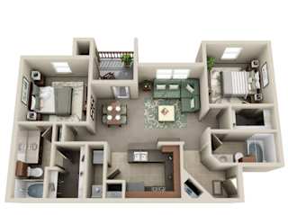 Floor Plan Two Bedroom Two Bath