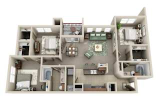 Floor Plan Three Bedroom Two Bath