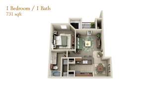 Floor Plan A1 - One Bedroom