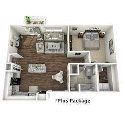 a 2100 sq ft floor plan with a bedroom and a living room