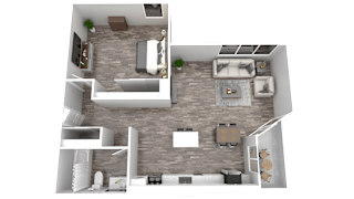 a floor plan of a one bedroom apartment