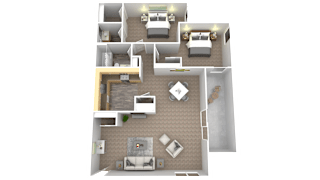 a floor plan of a two bedroom apartment
