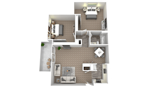 a floor plan of a two bedroom apartment