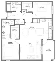 Prairie two bedroom apartment floor plan