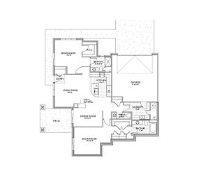 the 2-bedroom Wright townhome floorplan at Grand Legacy in West Omaha, NE