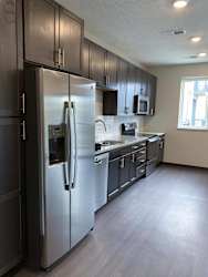 Kitchen with natural lighting and matching stainless steel appliances