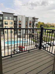 Exterior balcony off of the living quarters in the Peace floorplan at Haven at Uptown