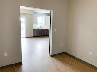 Light gray office space with outlets at Haven at Uptown