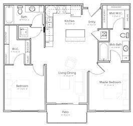 Cloud (C1) two bedroom two bathroom at Haven at Uptown