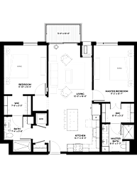 Juniper floor plan with 2 bedrooms and 2 bathrooms at The Rowan luxury residences in Eagan MN 55122