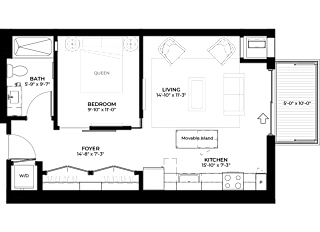 Fig studio floor plan at The Rowan luxury residences in Eagan MN 55122