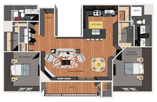 Two bedroom apartment floor plan