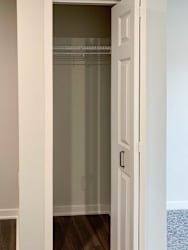 a coat closet in the main entry