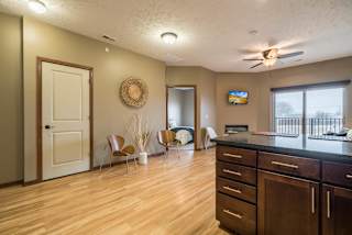 Open concept apartment kitchen and living room